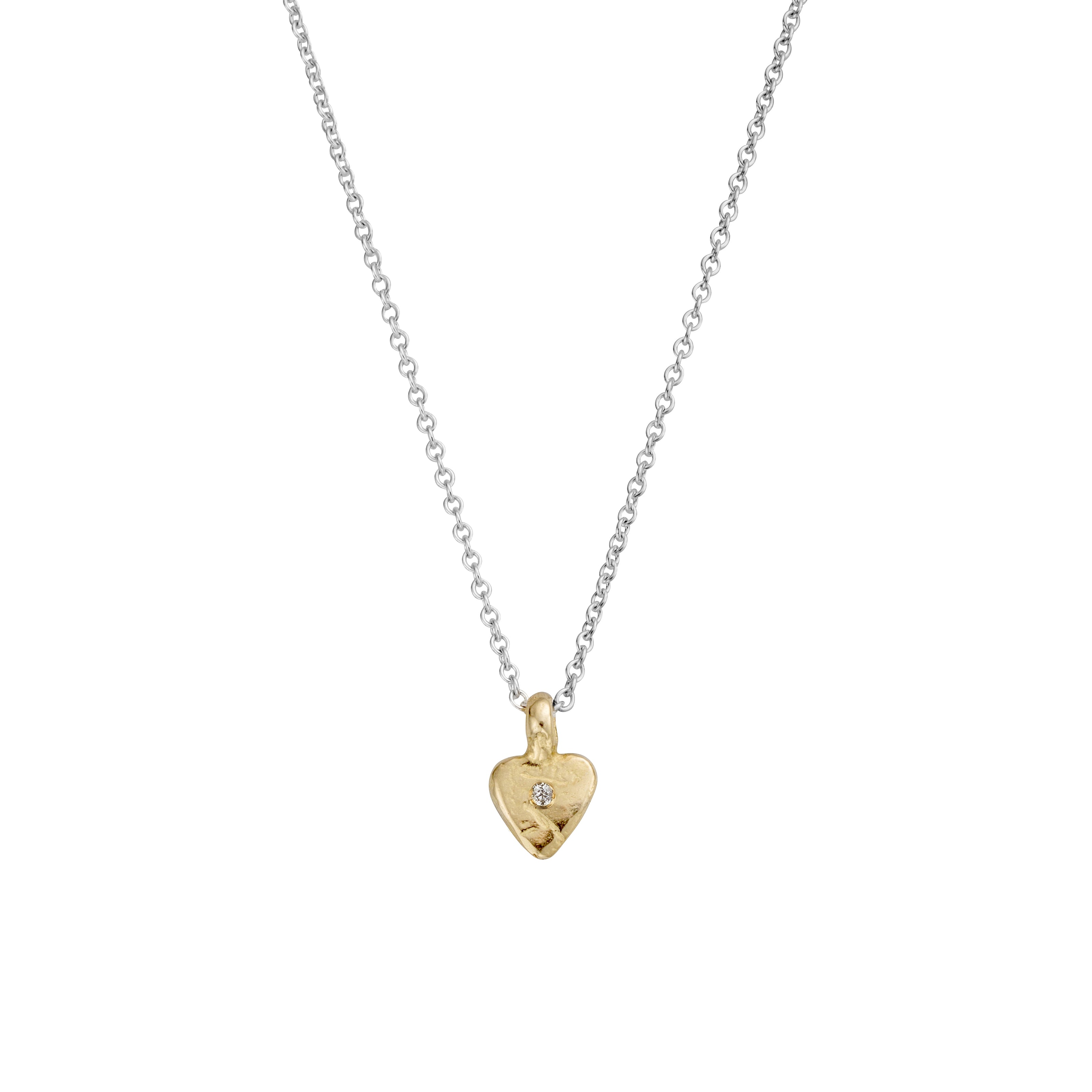 Silver & Gold Baby Heart Necklace