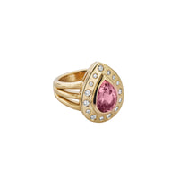 PRIYA Gold Pink Tourmaline & Diamond Ring