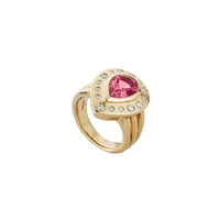 PRIYA Gold Pink Tourmaline & Diamond Ring