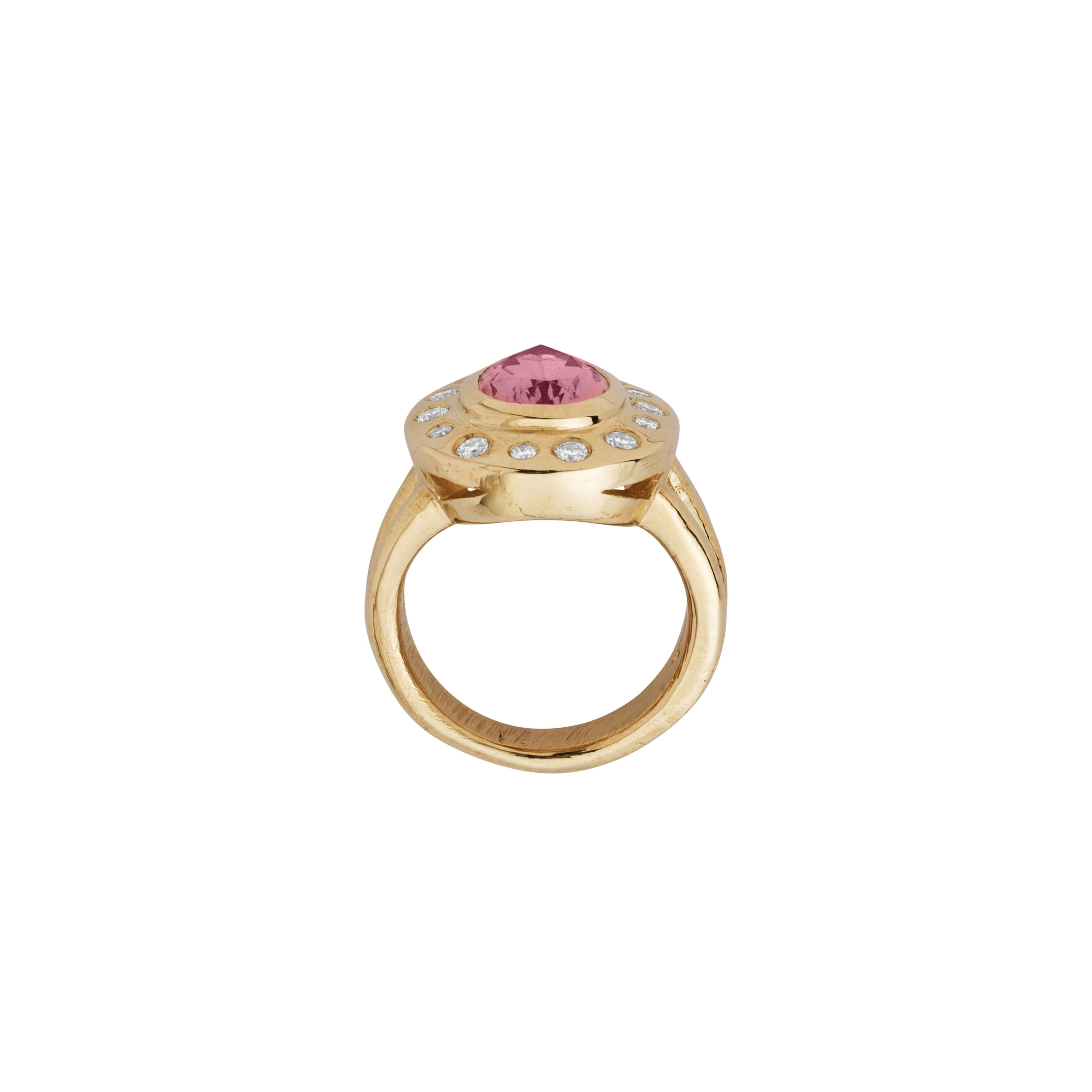 PRIYA Gold Pink Tourmaline & Diamond Ring