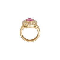 PRIYA Gold Pink Tourmaline & Diamond Ring