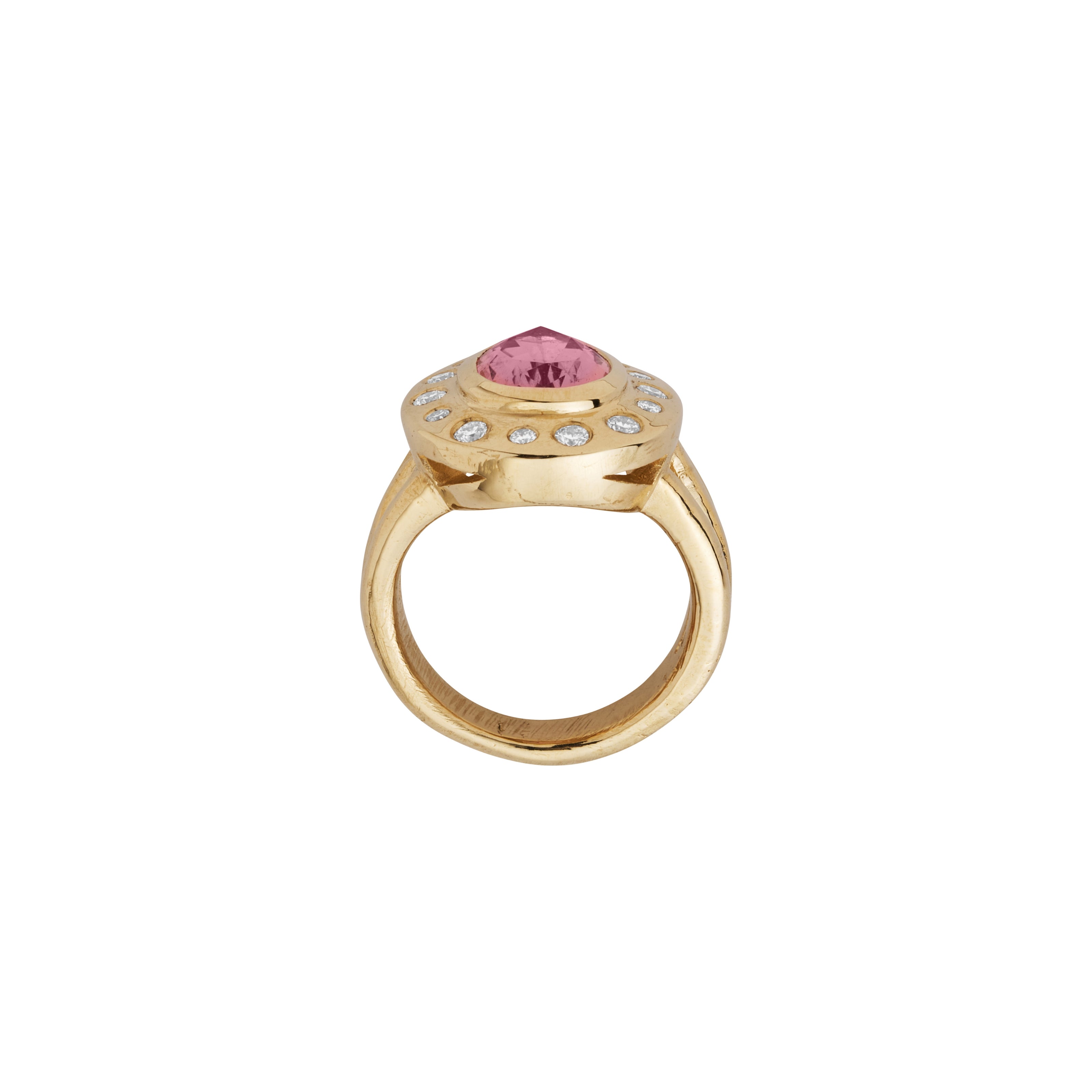 PRIYA Gold Pink Tourmaline & Diamond Ring