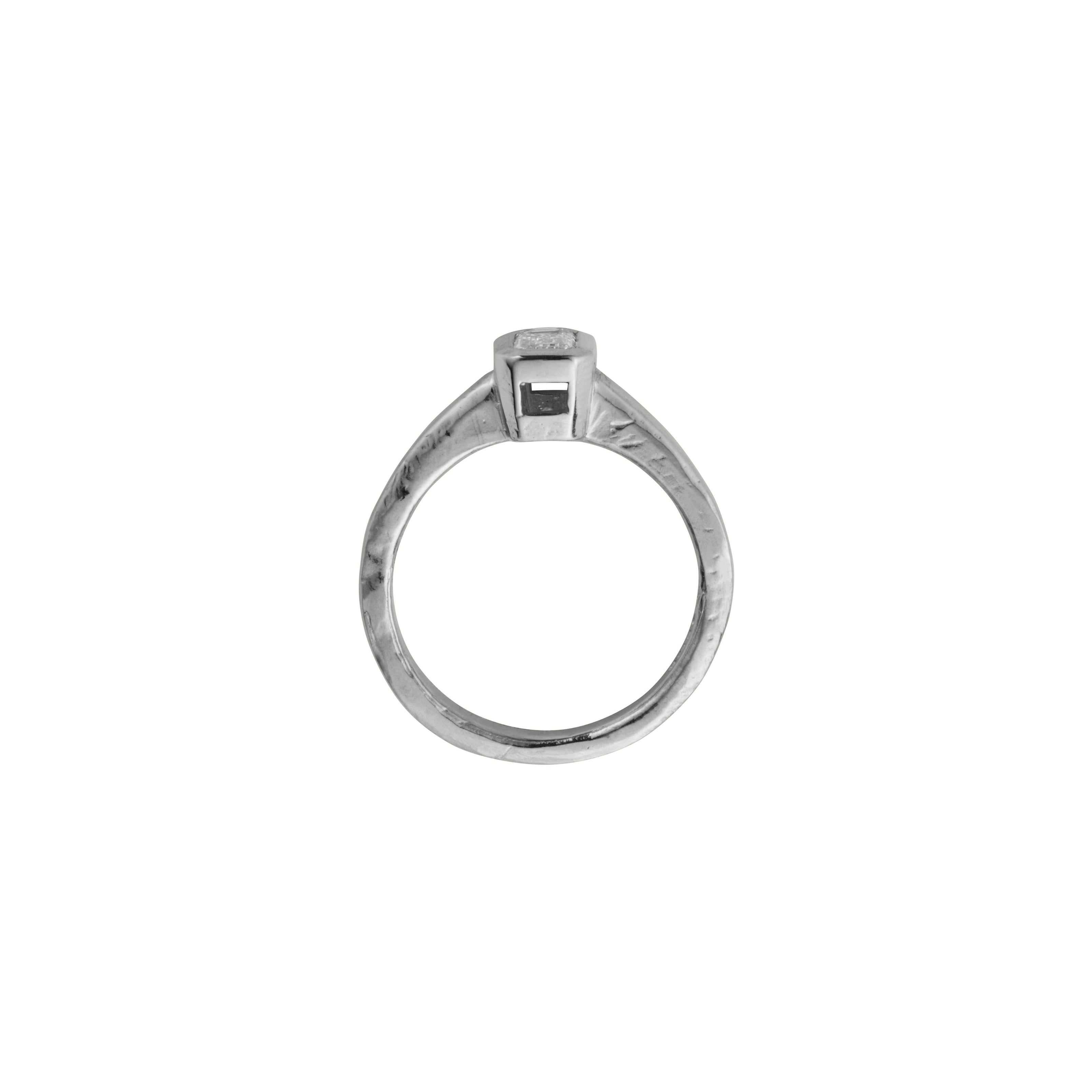 'The Heirloom' Platinum Emerald 0.5ct Natural Diamond Bezel Engagement Ring
