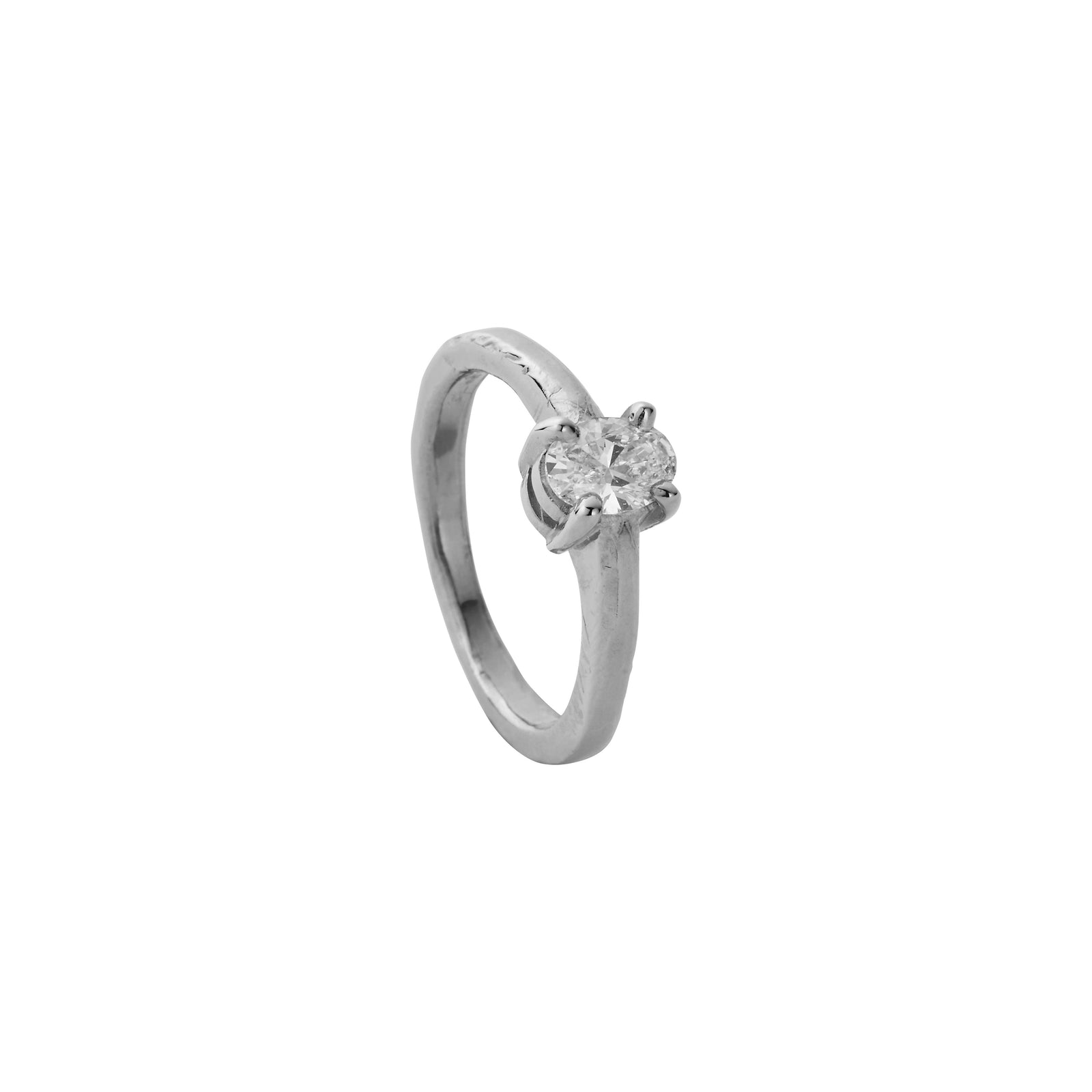'The Story' Platinum Oval 0.5ct Natural Diamond Claw Engagement Ring