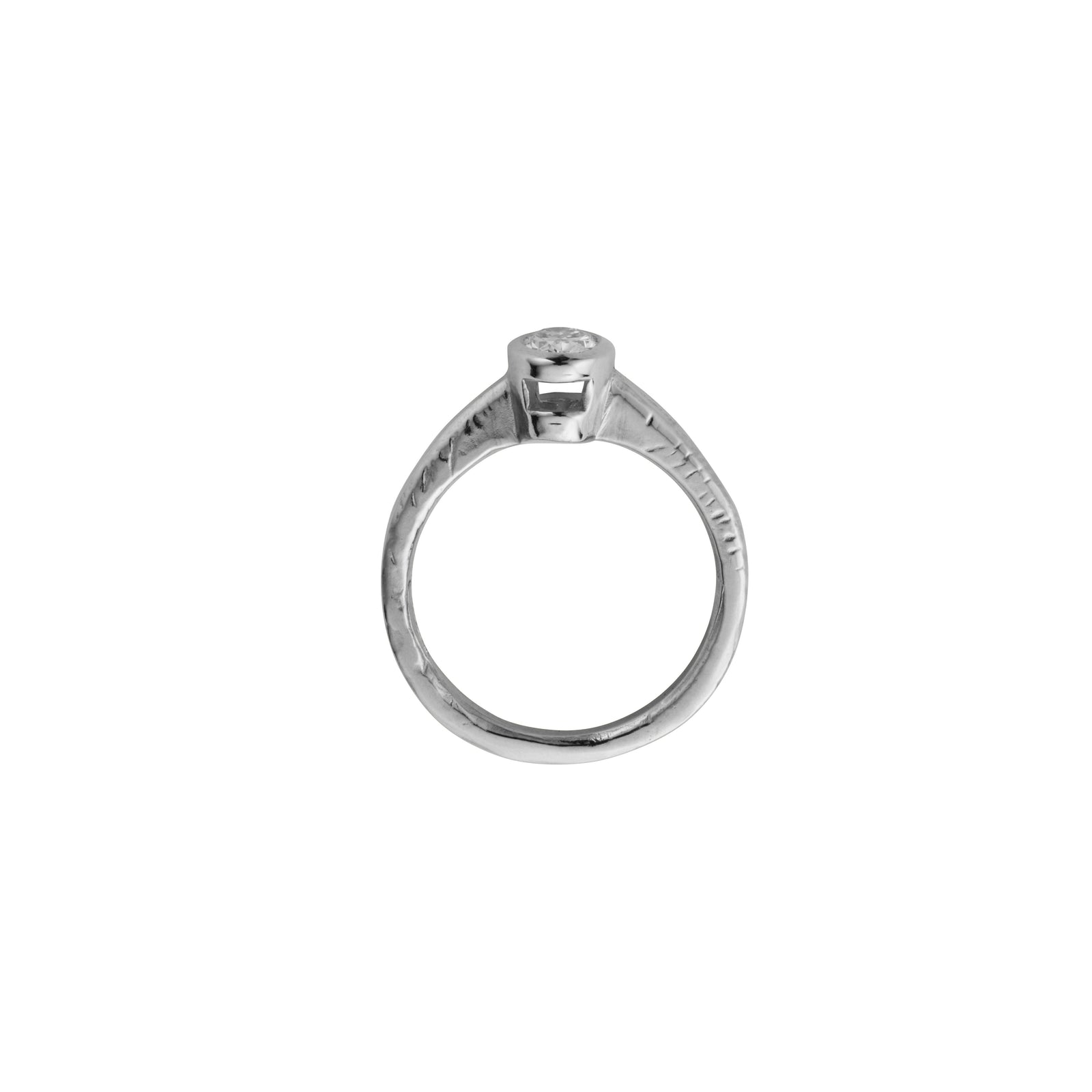 'The Story' Platinum Oval 0.5ct Lab Grown Diamond Bezel Engagement Ring