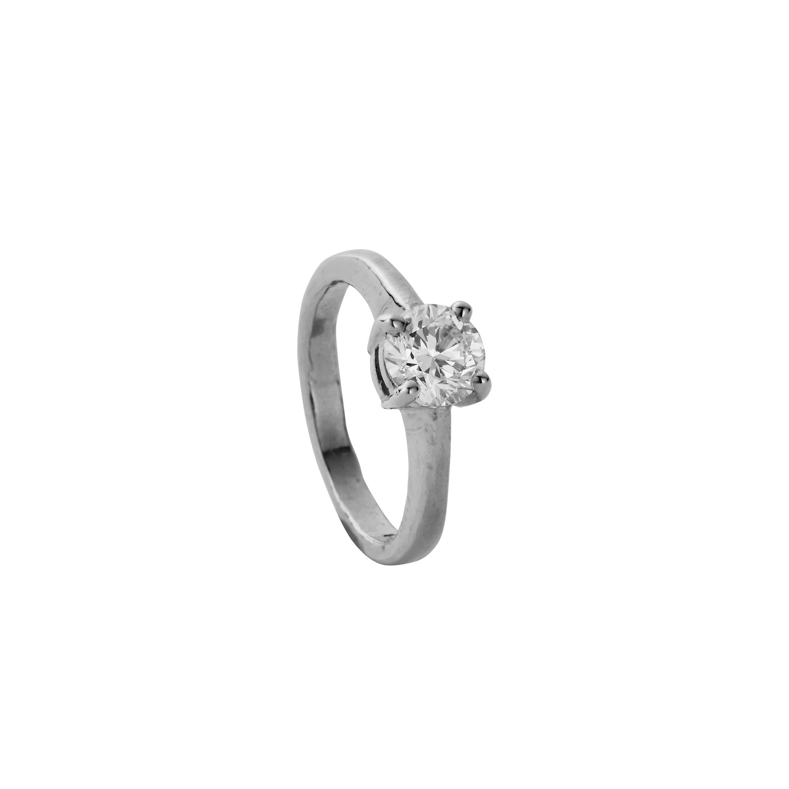 'The Eternity' Platinum Round 1ct Natural Diamond Claw Engagement Ring