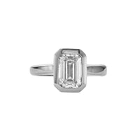 'The Heirloom' Platinum Emerald 2ct Lab Grown Diamond Bezel Engagement Ring