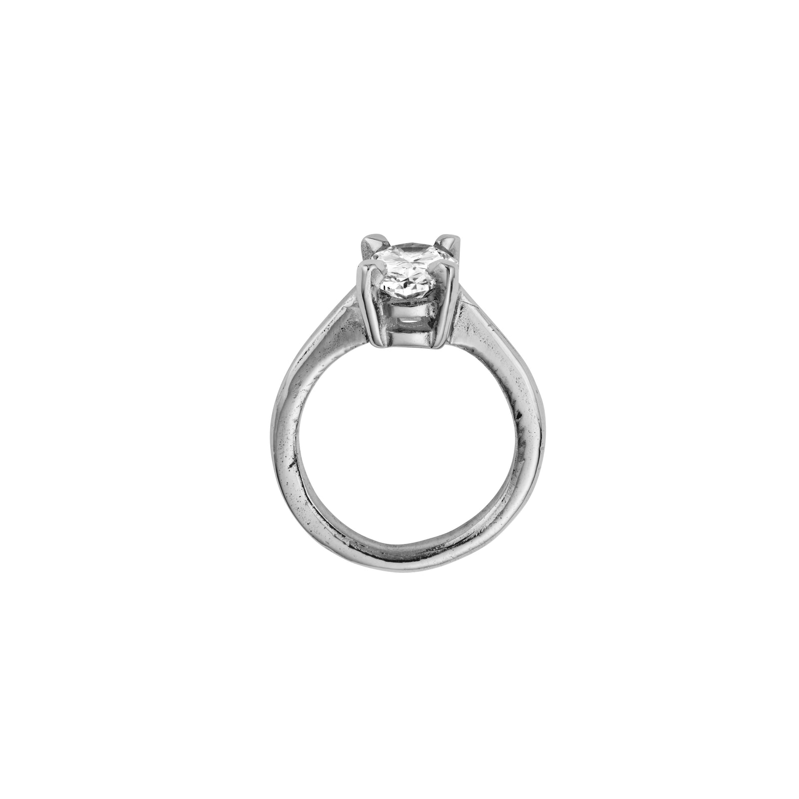 'The Story' Platinum Oval 2ct Lab Grown Diamond Claw Engagement Ring