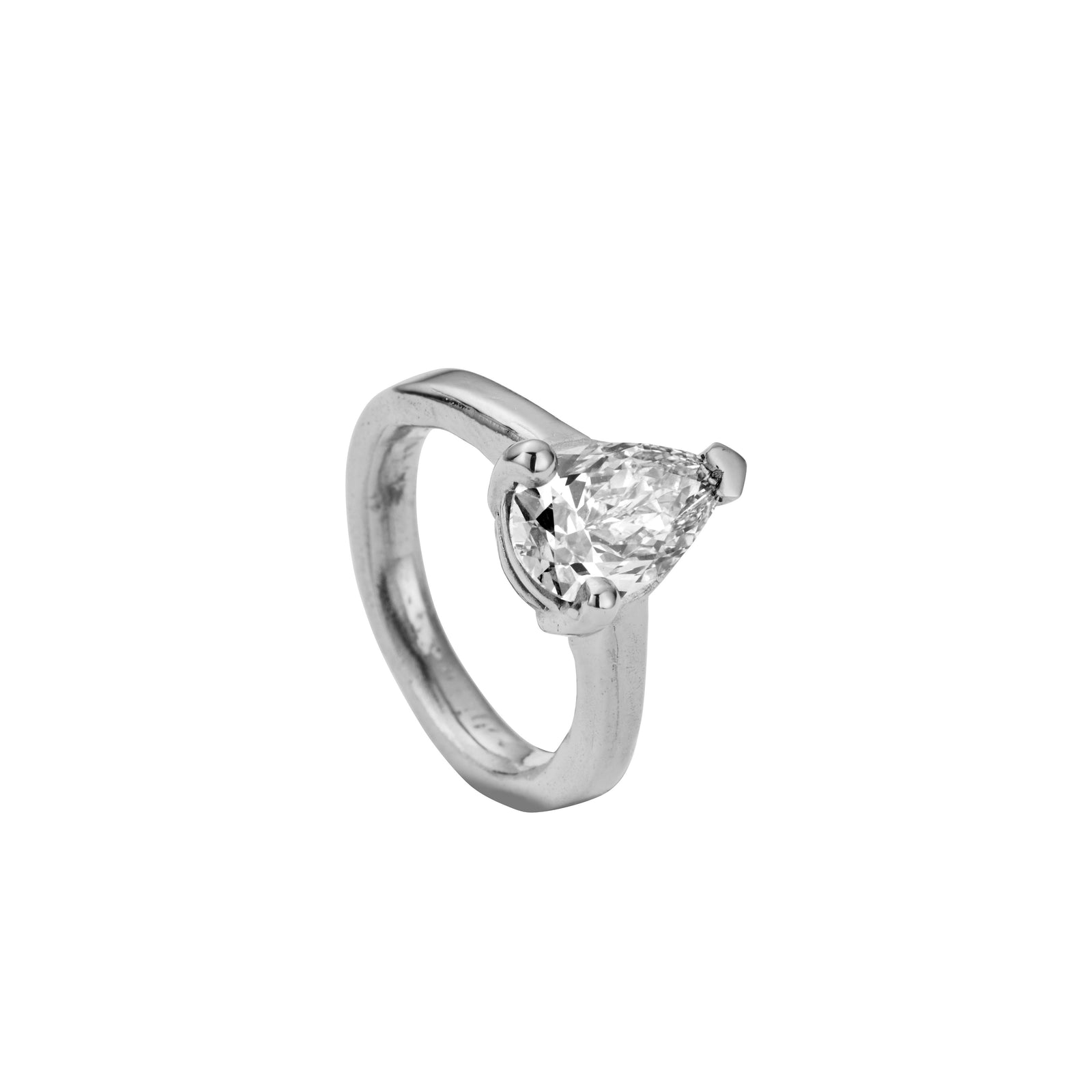 'The Muse' Platinum Pear 2ct Lab Grown Diamond Claw Engagement Ring