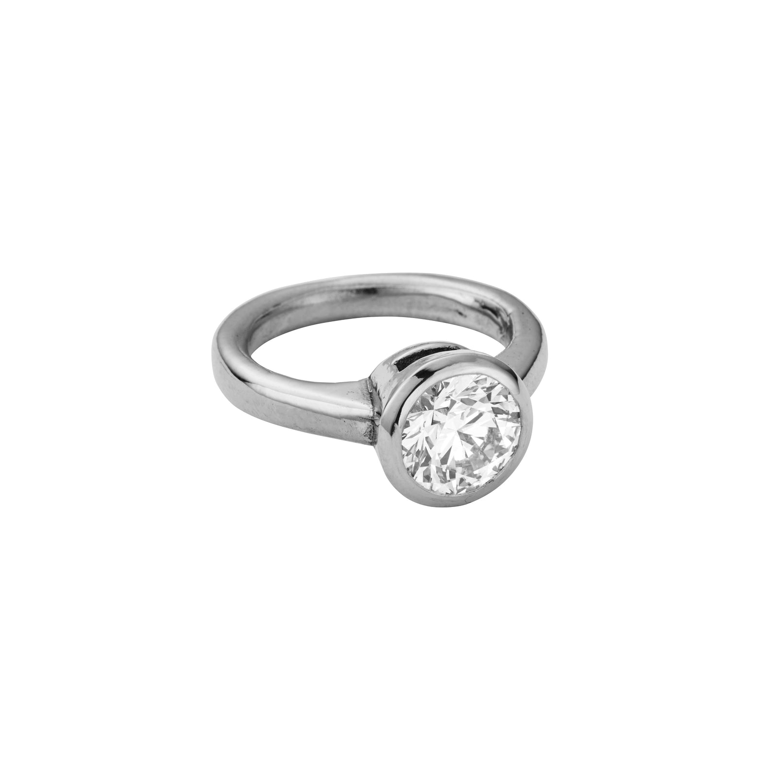 'The Eternity' Platinum Round 2ct Lab Grown Diamond Bezel Engagement Ring