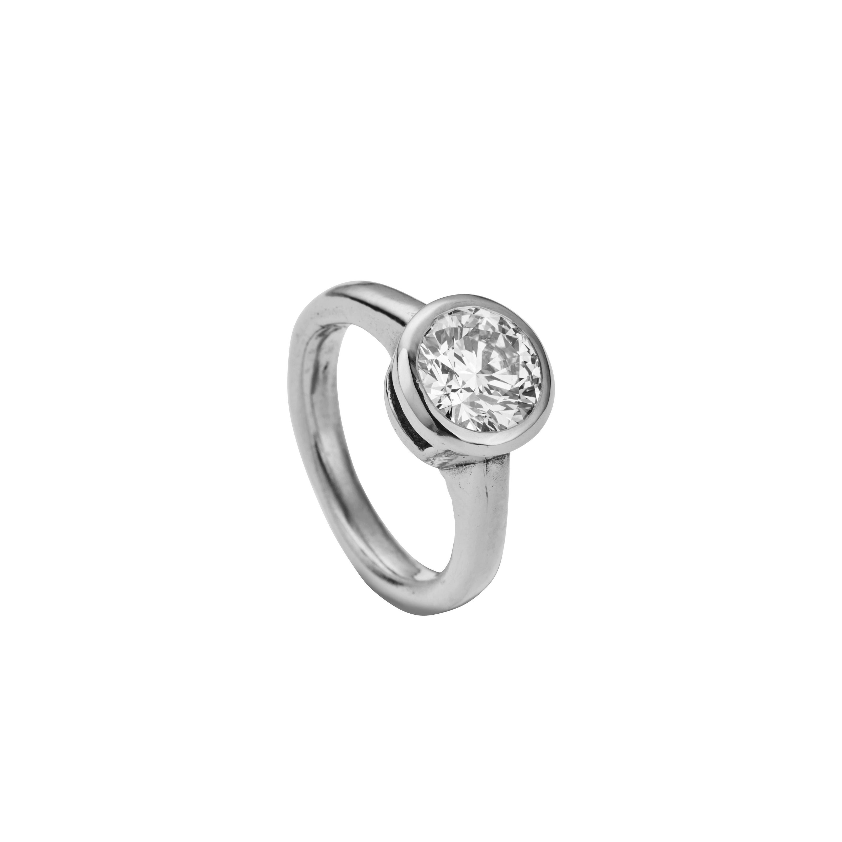 'The Eternity' Platinum Round 2ct Lab Grown Diamond Bezel Engagement Ring