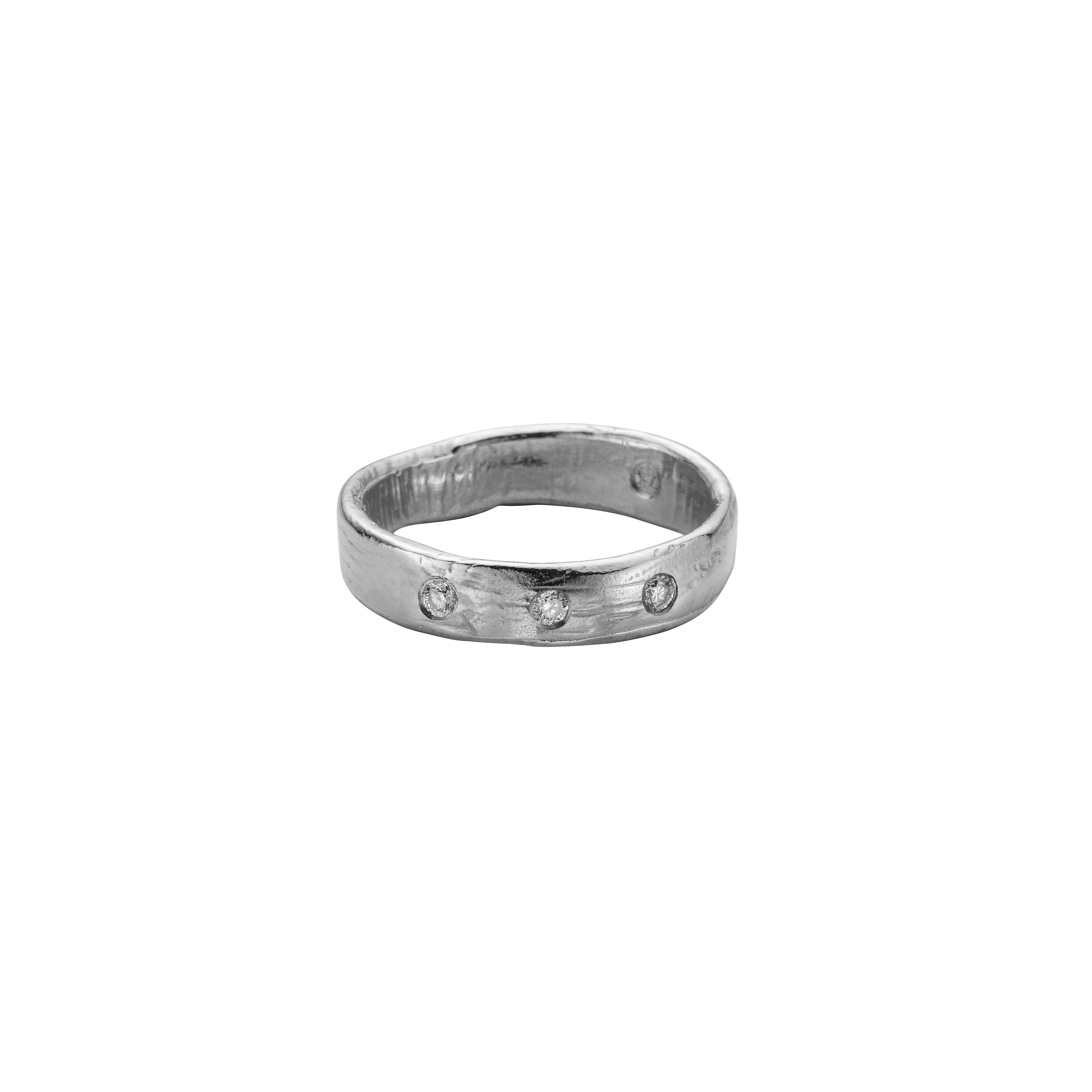 Men's Platinum Midi Posey Ring