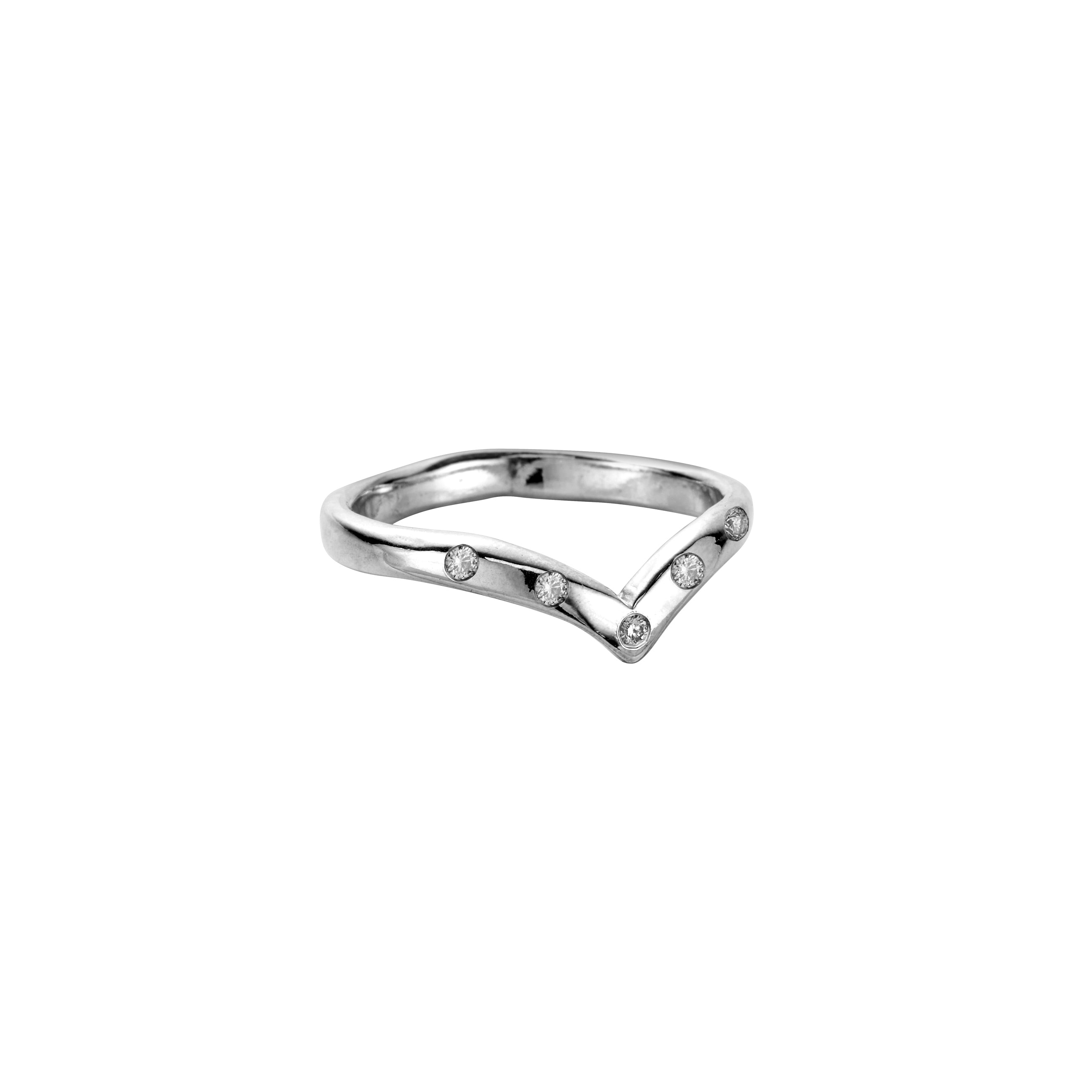 Platinum Wishbone Wedding Band