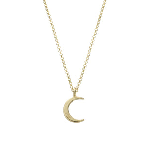 Gold Medium Crescent Moon Necklace