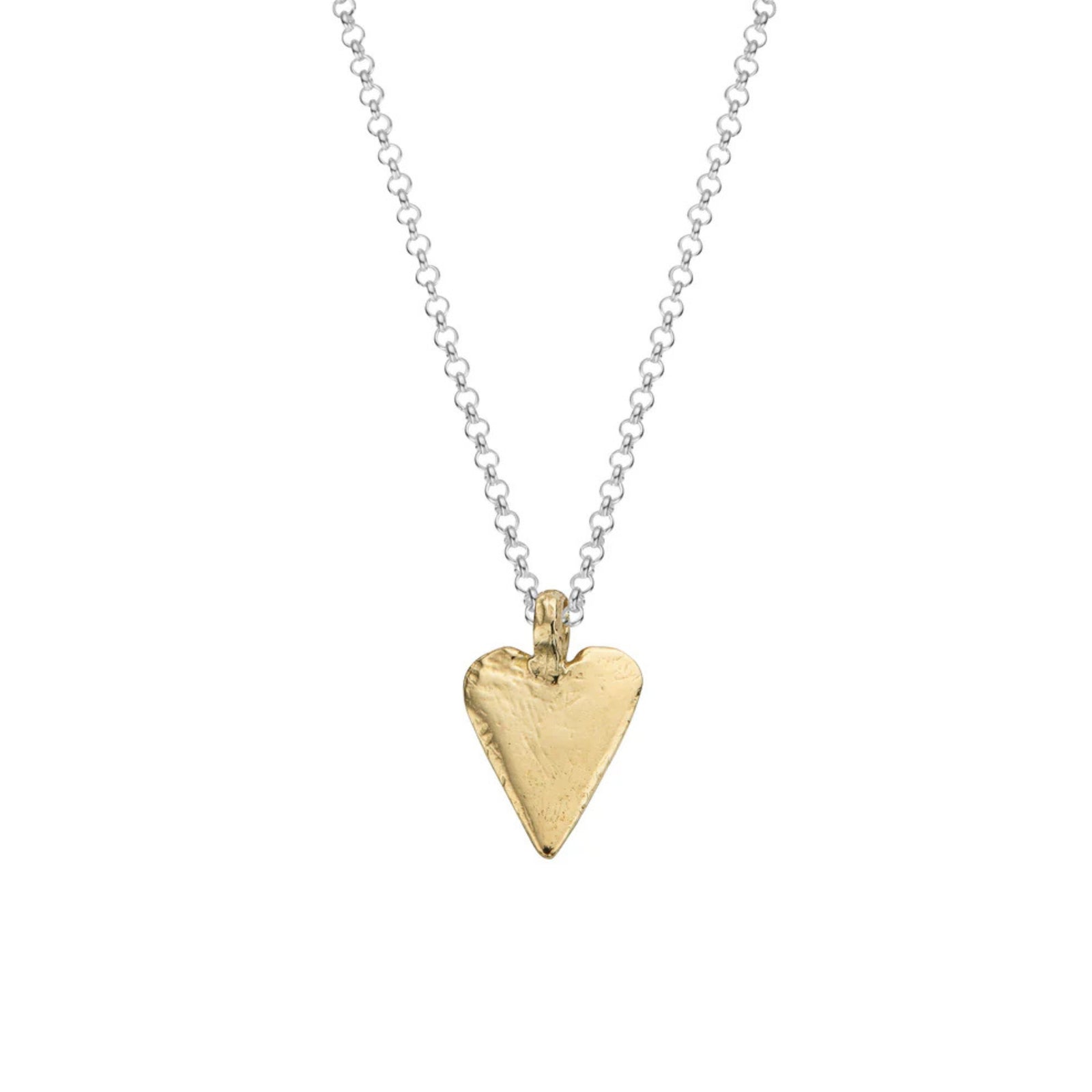 Silver & Gold Midi Heart Necklace
