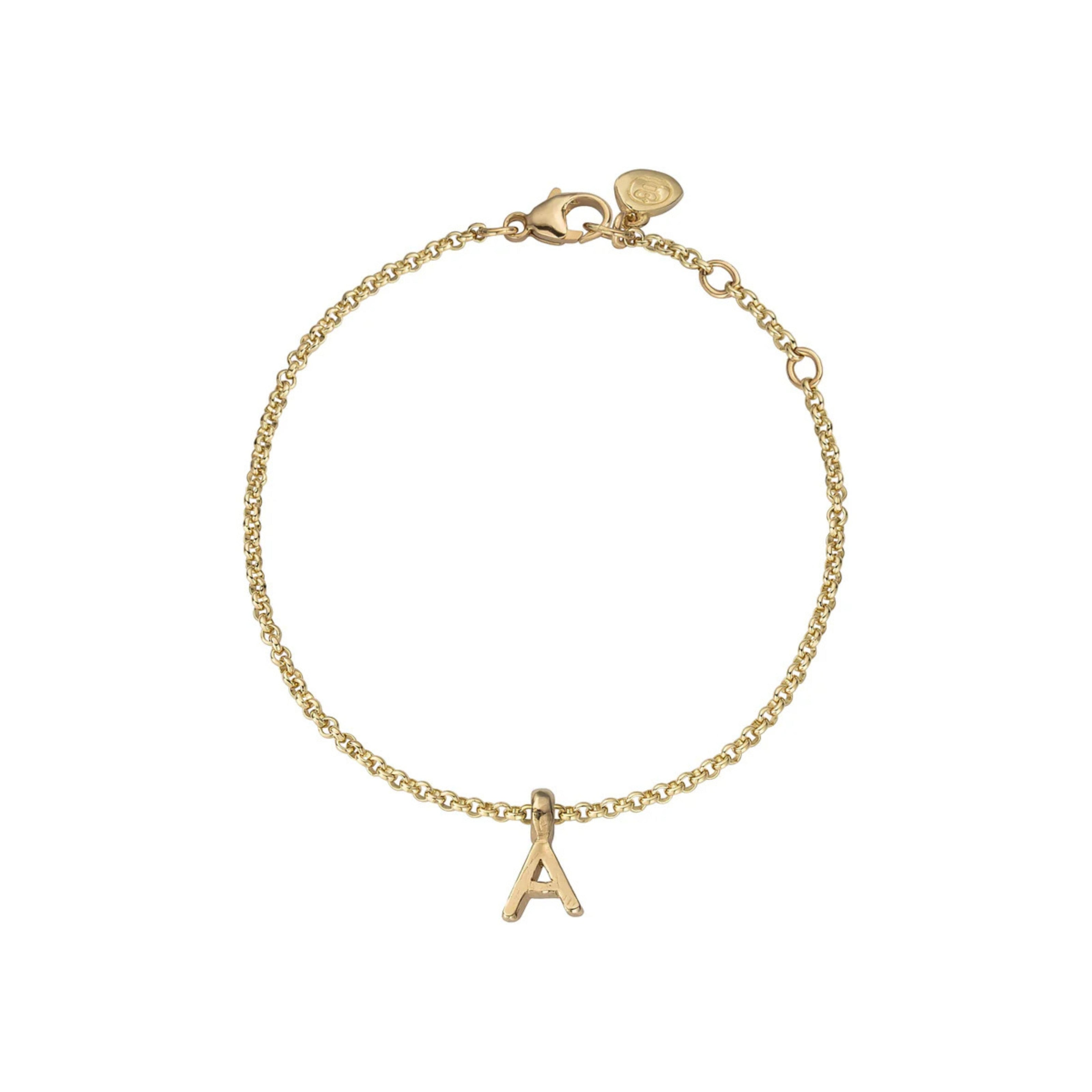 Gold Alphabet Chain Bracelet