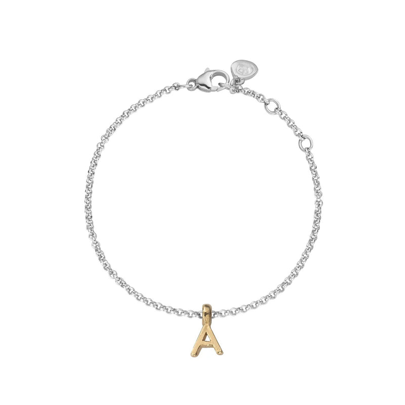 Silver & Gold Alphabet Chain Bracelet