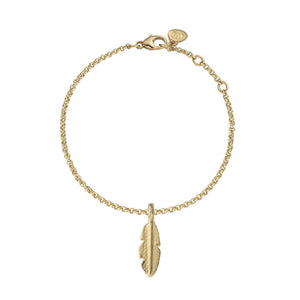 Gold Medium Feather Chain Bracelet