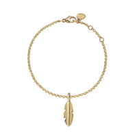 Gold Medium Feather Chain Bracelet