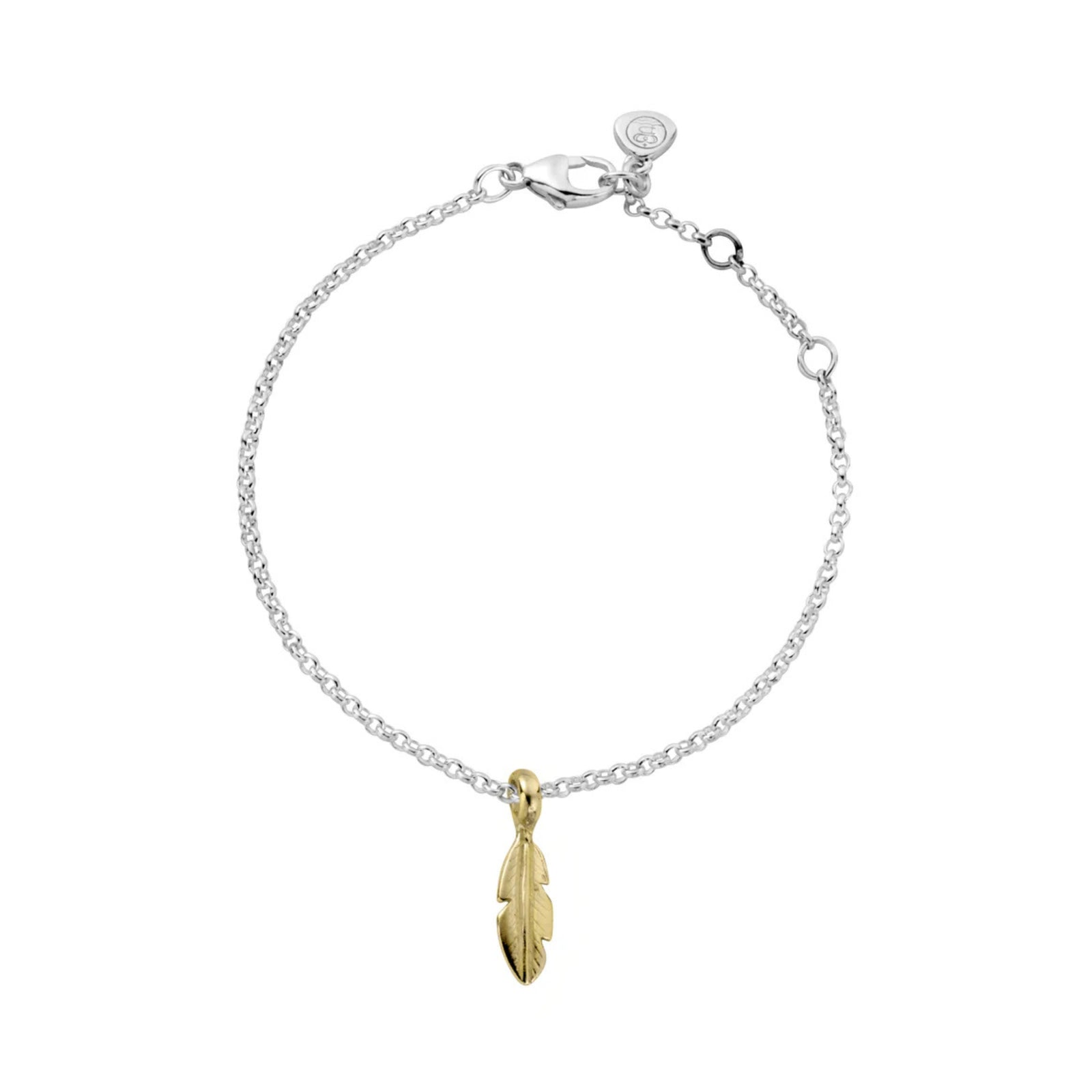 Silver & Gold Baby Feather Chain Bracelet