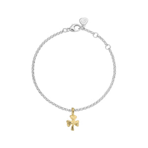 Silver & Gold Baby Shamrock Chain Bracelet