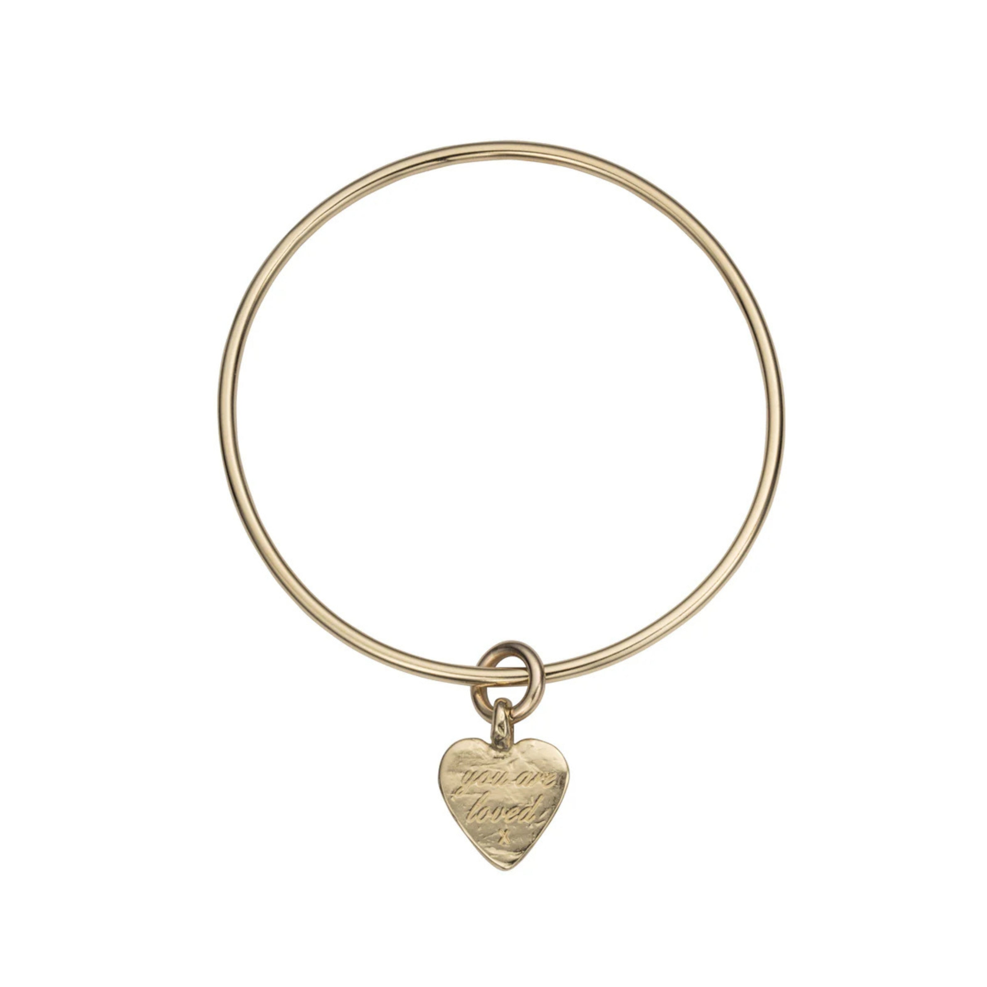 Gold Medium You are Loved Bangle