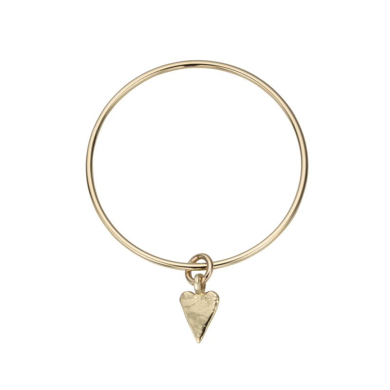 Gold Medium Heart Bangle