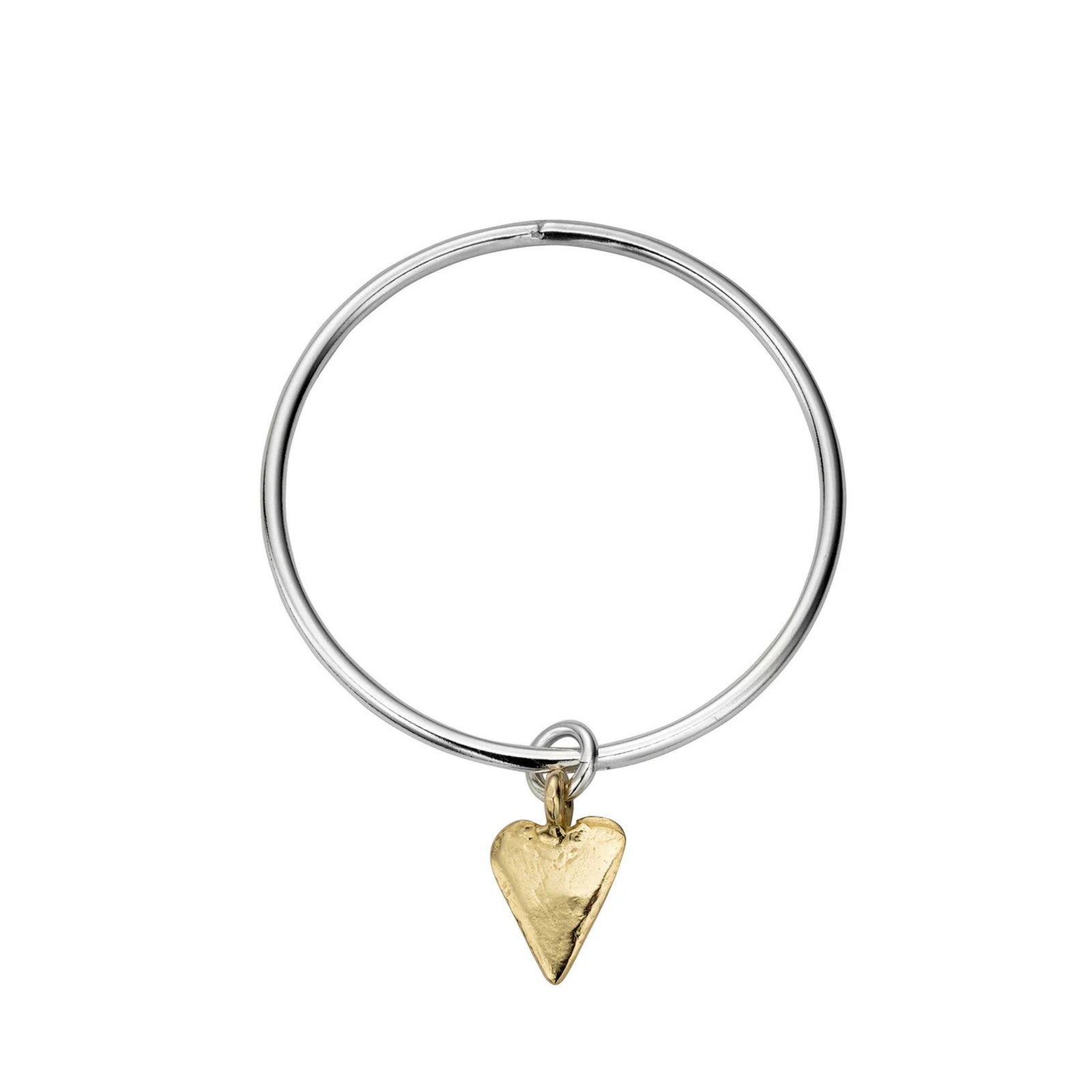 Silver & Gold Maxi Heart Bangle