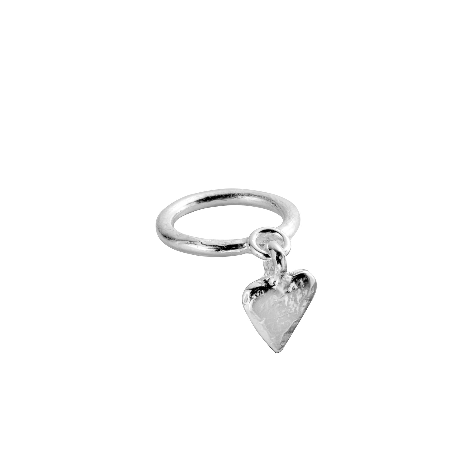 Silver Mini Heart Falling Ring