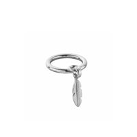 Silver Baby Feather Falling Ring