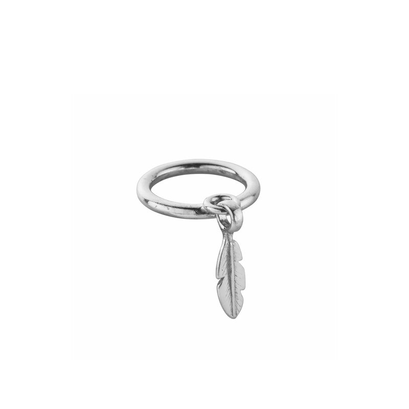 Silver Baby Feather Falling Ring
