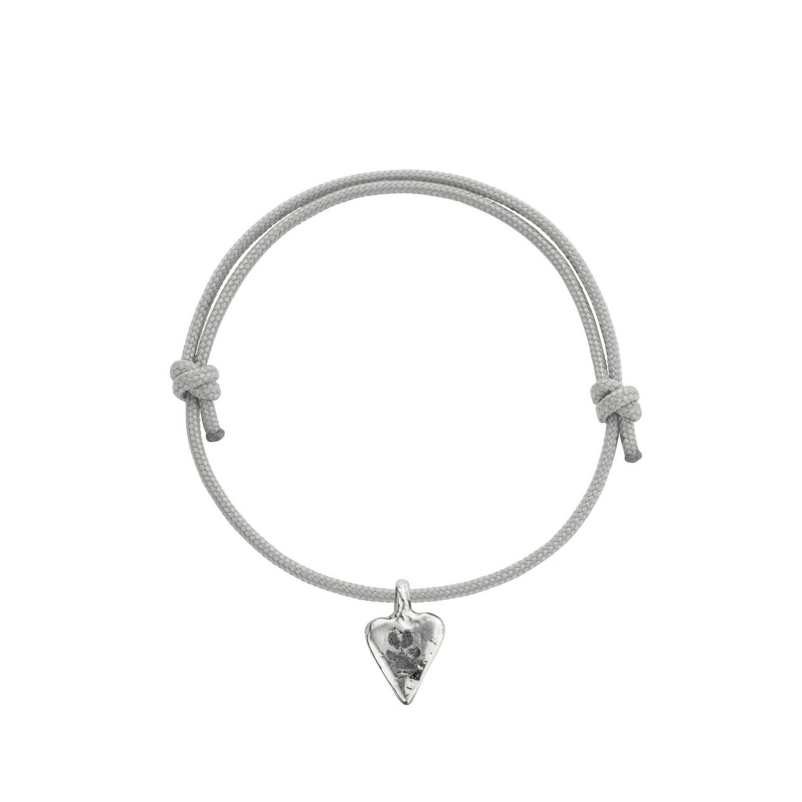 Silver Mini Heart Sailing Rope with Paw Print
