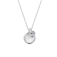 Silver Clear Quartz Moon & Stone Necklace