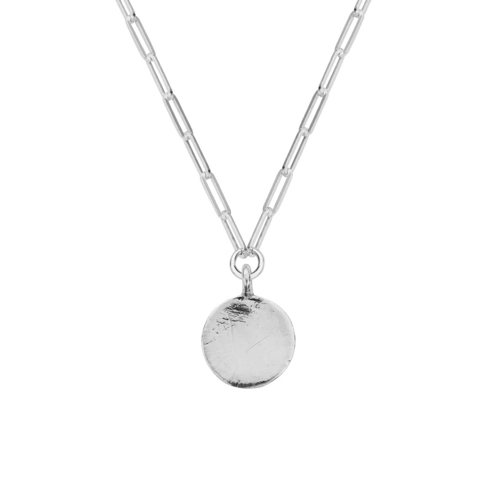 Silver Large Moon Trace Chain Necklace