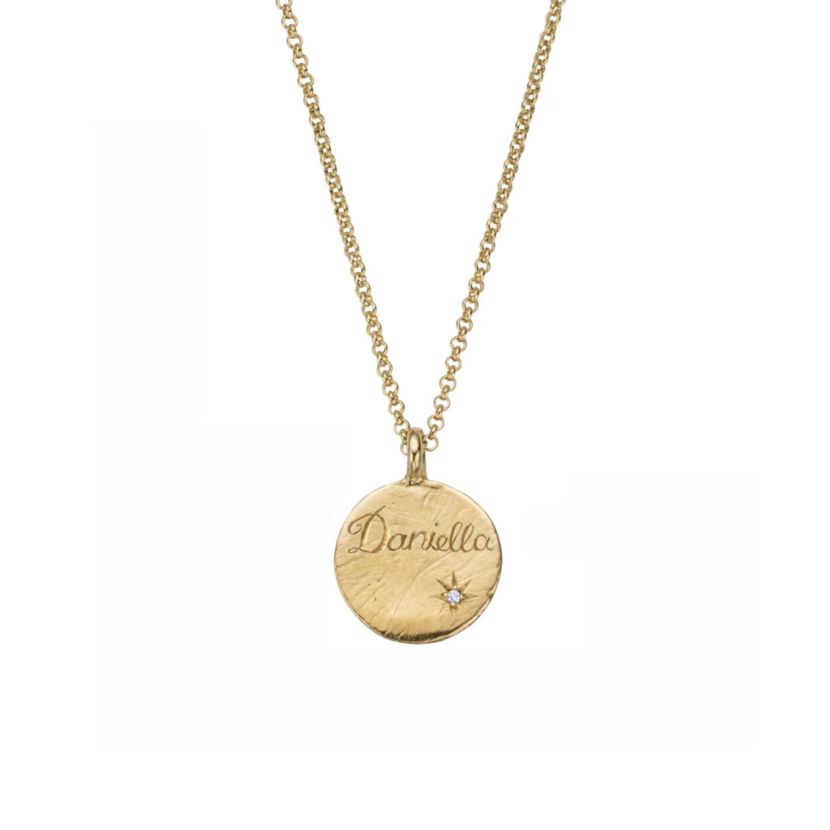 Personalised Gold Diamond Midnight Moon Necklace