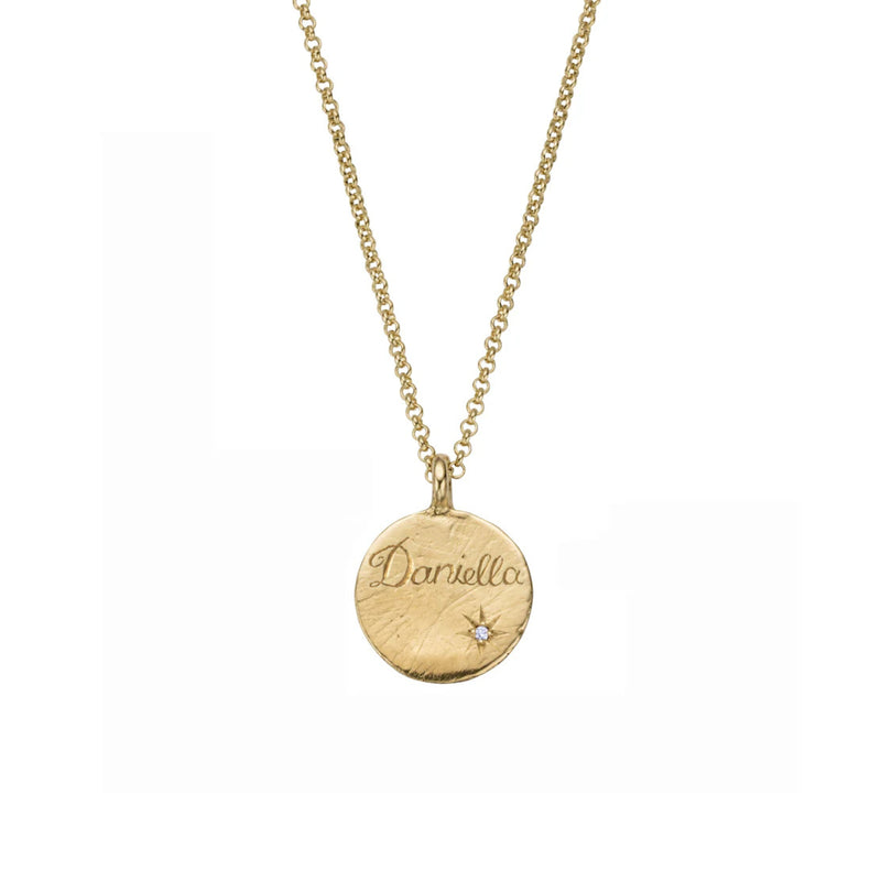 Personalised Gold Diamond Midnight Moon Necklace