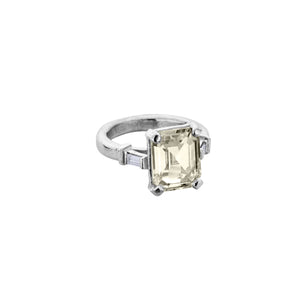 XIA White Gold Yellow Sapphire & Diamond Ring