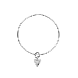 Silver Mini Heart Bangle