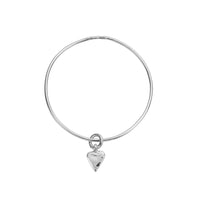 Silver Mini Heart Bangle
