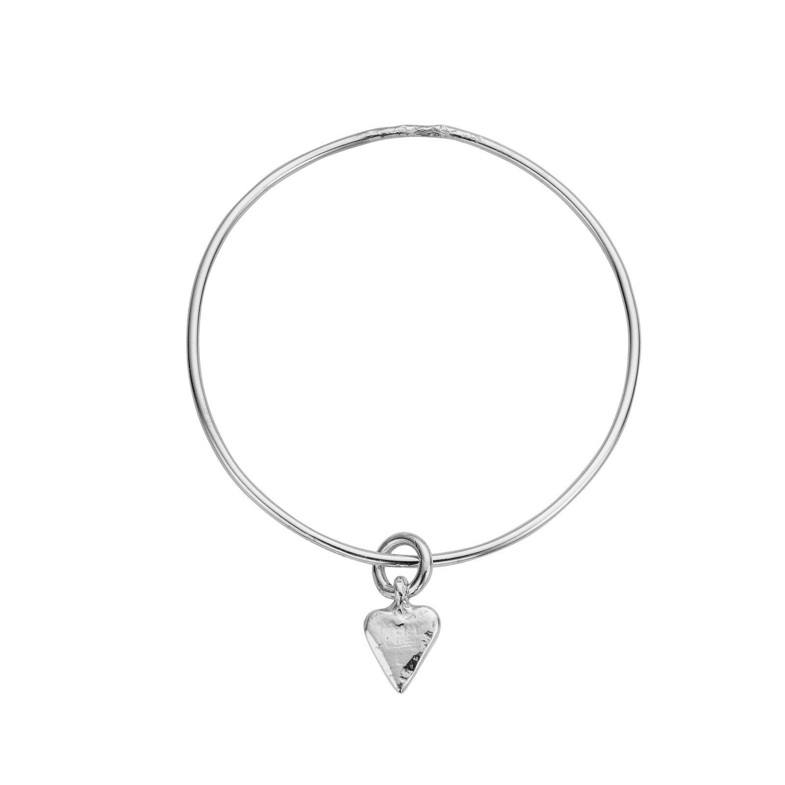 Silver Mini Heart Bangle