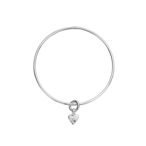 Silver Baby Heart Bangle