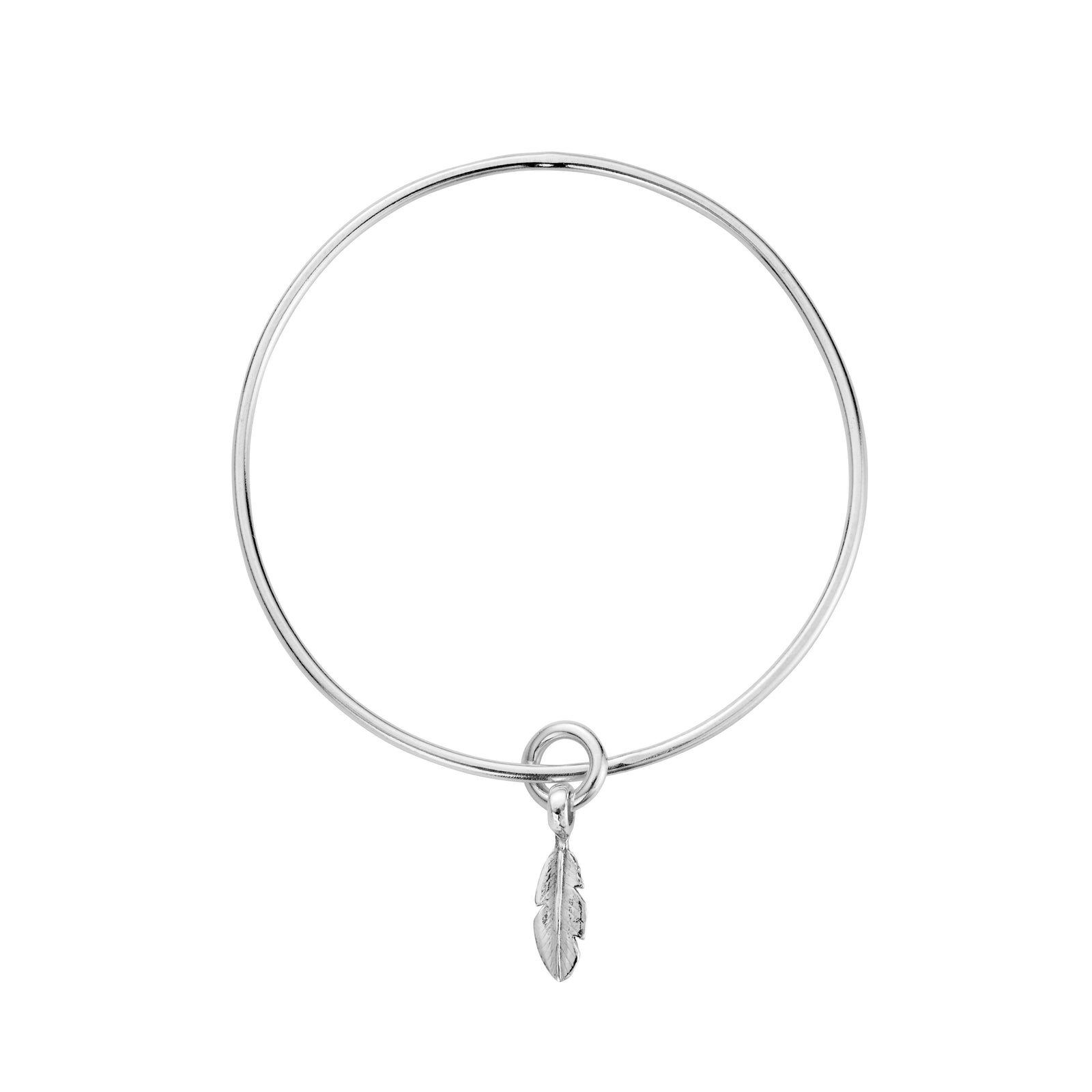 Silver Mini Feather Bangle