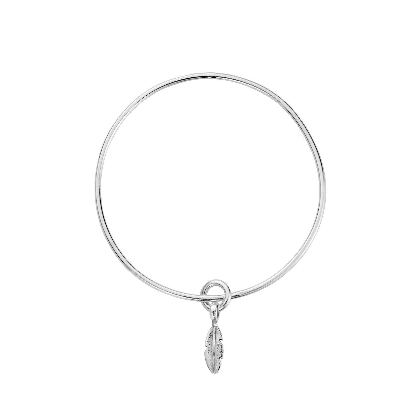 Silver Baby Feather Bangle