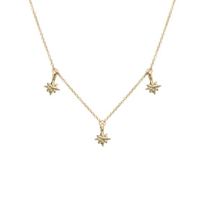 Gold Trio Baby North Star Necklace