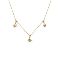 Gold Trio Baby North Star Necklace
