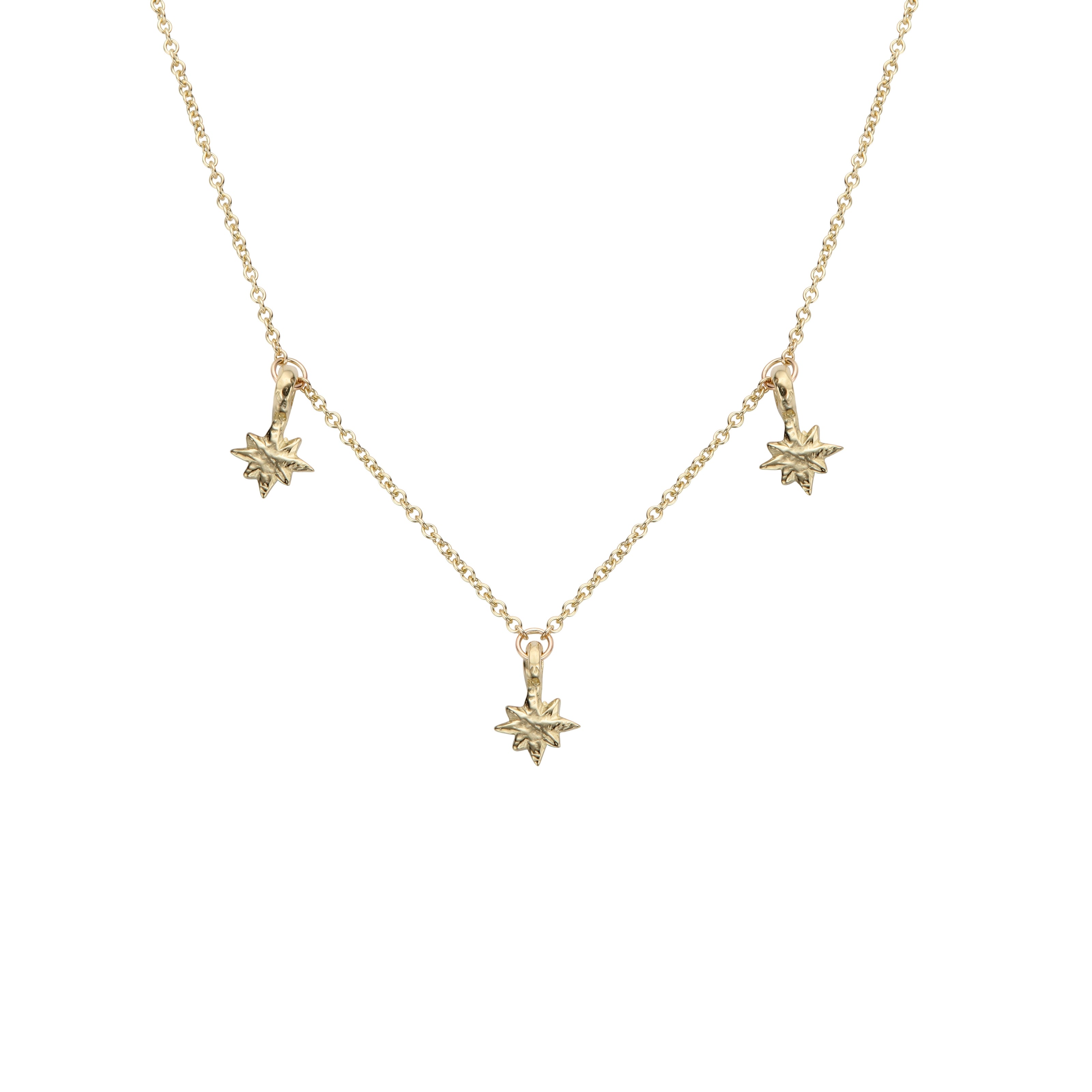 Gold Trio Baby North Star Necklace