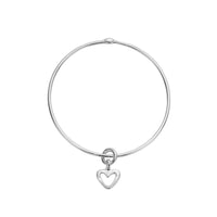 Silver Mini Open Heart Bangle