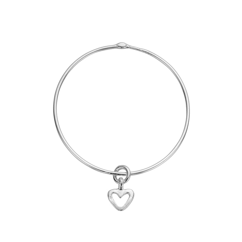 Silver Mini Open Heart Bangle