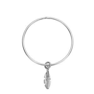 Silver Medium Feather Bangle