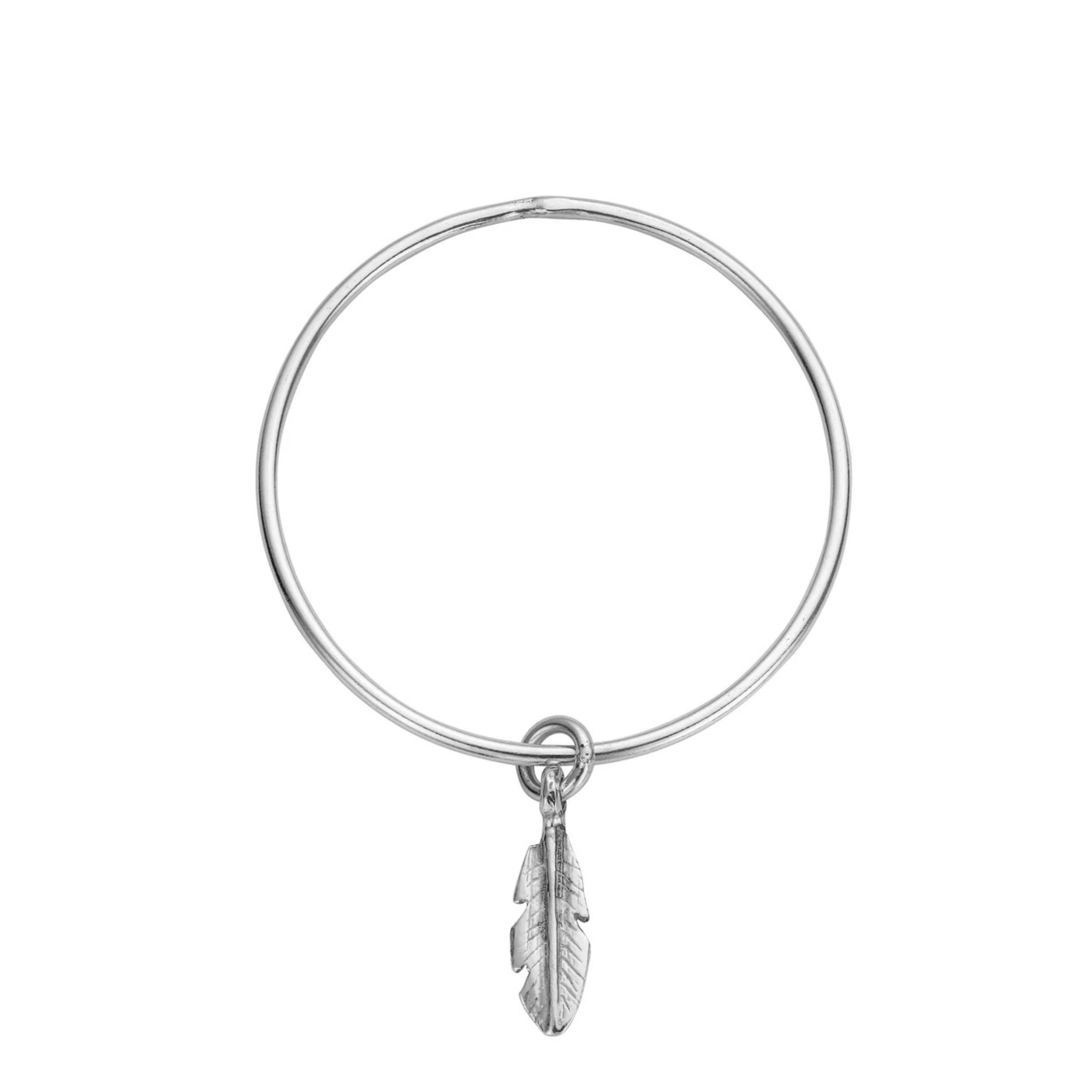 Silver Medium Feather Bangle